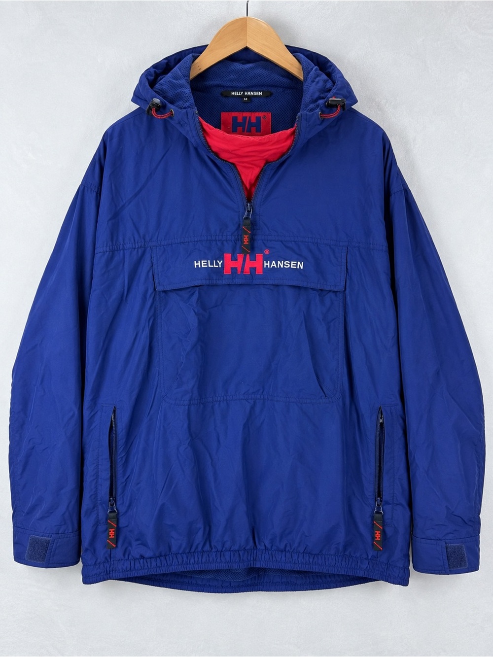 Vintage 1990s Helly Hansen Pullover Windbreaker Anorak Jacket Blue M